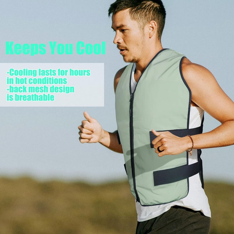 Mrice Cooling Vest for Men & Women - Adjustable Ice Vest for Motorcycle, Workers, Sports, Outdoor, Heat Relief - Image 4